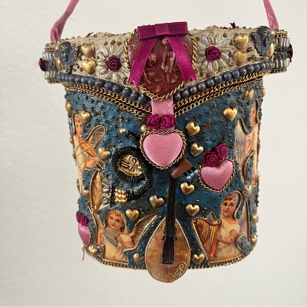 Mary Frances / Vintage RARE Purse Art Ornate Victorian Mixed Media - Picture 3 of 13